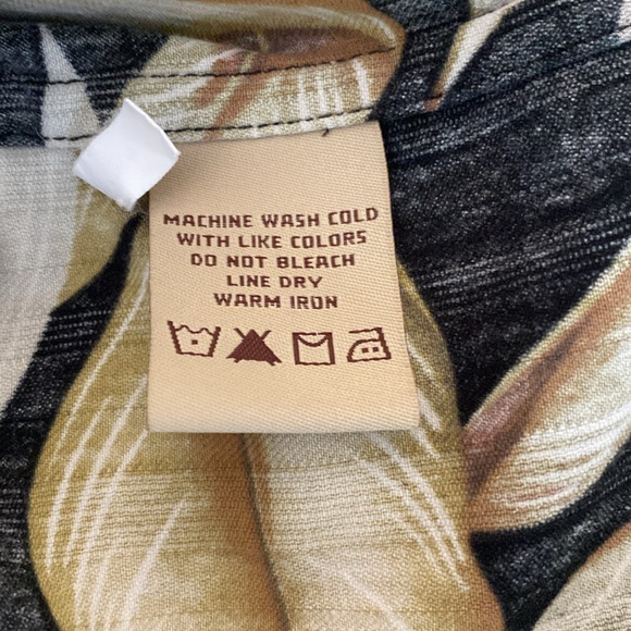 Kona Kai Trading Company Mens Short Sleeve Shirt Silk Blend Black Beige 2XL - Picture 10 of 10